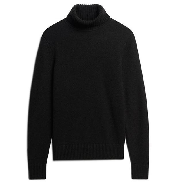 Vyriškas megztinis, juodas, BRUSHED ROLL NECK JU