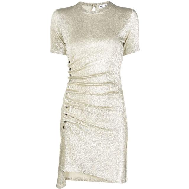 Mini suknelė moterims, Sidabrinė, Asymmetric mini dress