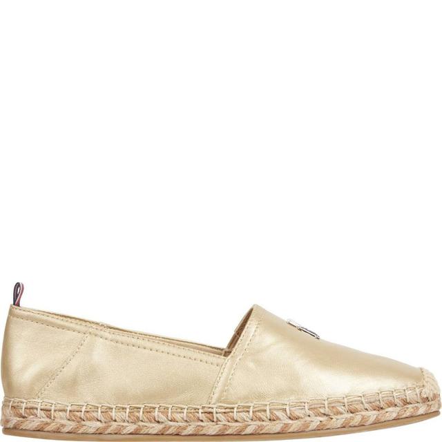 Espadrilės moterims, Auksinė, Gold flat espadrille