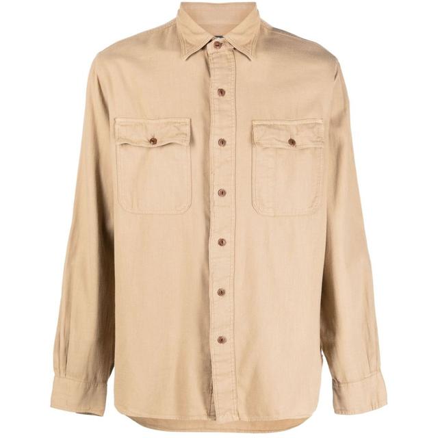 Marškiniai ilgomis rankovėmis vyrams, Smėlio, Long sleeve sport shirt