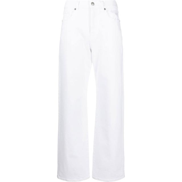 Tiesūs džinsai -moterims, Balta, High waist strairght jeans