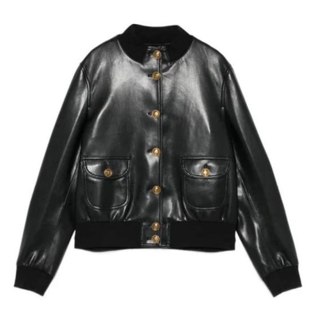 Odinė striukė moterims, Juoda, Leather jacket 