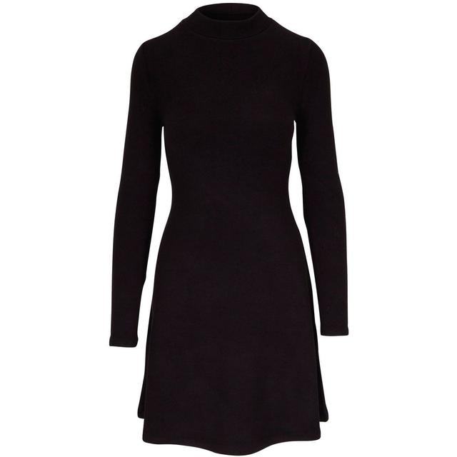 Mini sijonas moterims, Juoda, Long sleeve short dress
