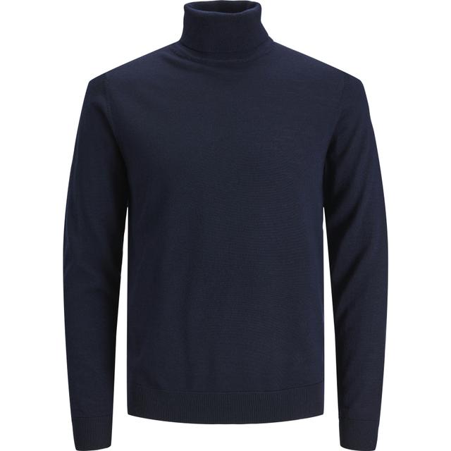 Megztinis su kaklu vyrams, Mėlyna, Merino knit roll neck