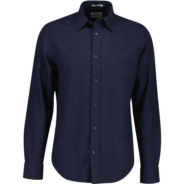 Marškiniai ilgomis rankovėmis vyrams, Mėlyna, reg flannel melange shirt