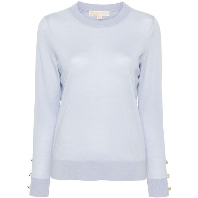 Megztinis moterims, Mėlyna, Merino button sweater