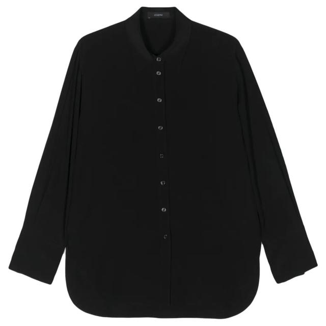 Marškiniai ilgomis rankovėmis moterims, Juoda, Joe crepe-de-chine shirt