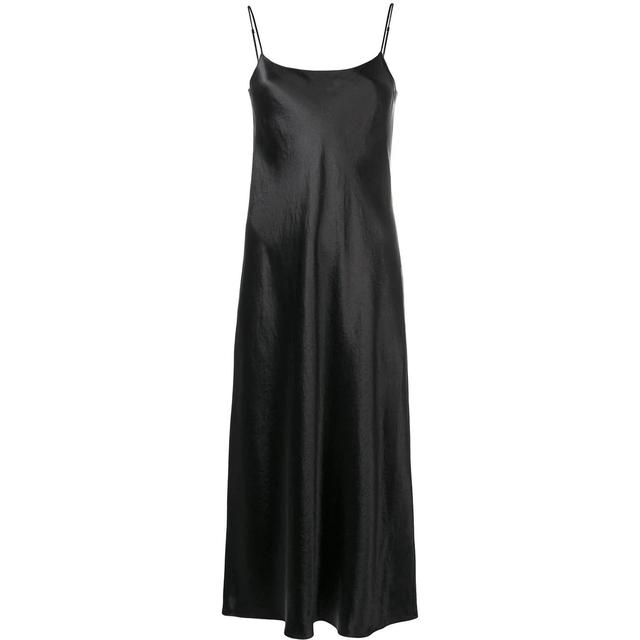 Midi suknelė moterims, Juoda, Slip dress