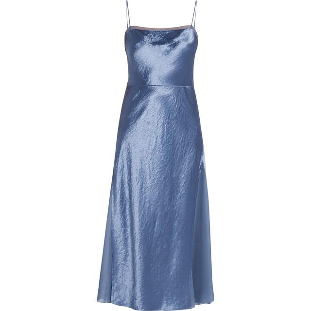 Midi suknelė moterims, Mėlyna, Sheer panelled slip dress