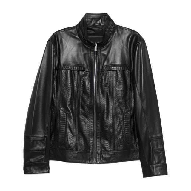 Odinė striukė vyrams, Juoda, Leather jacket