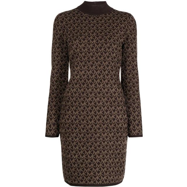 Megzta suknelė moterims, Ruda, Eco mga mk mock neck dress
