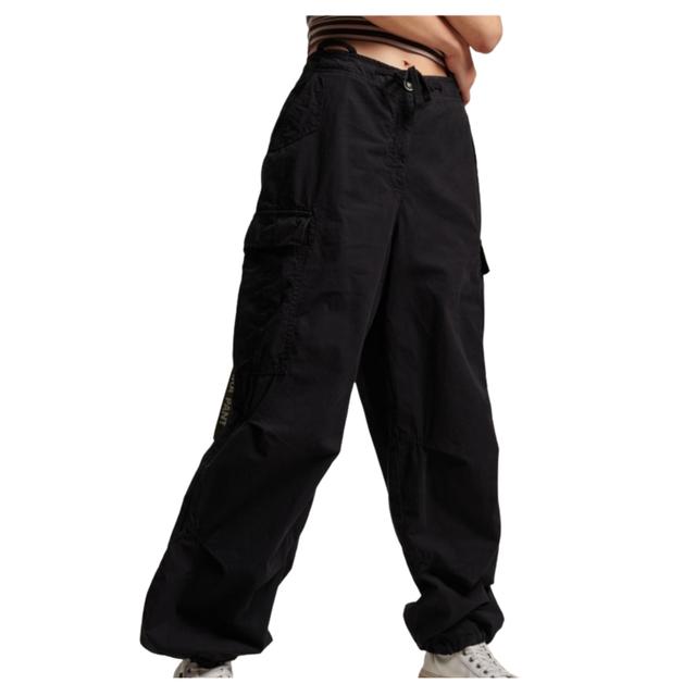 Kelnės moterims, juoda, VINTAGE BAGGY PARACH