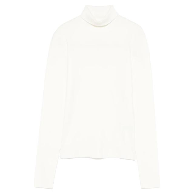 Megztinis moterims, Balta, Roll-neck sweater