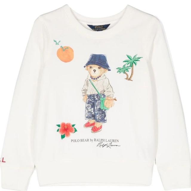 Sportinis nertinis mergaitėms, Balta, Long sleeve bear sweatshirt