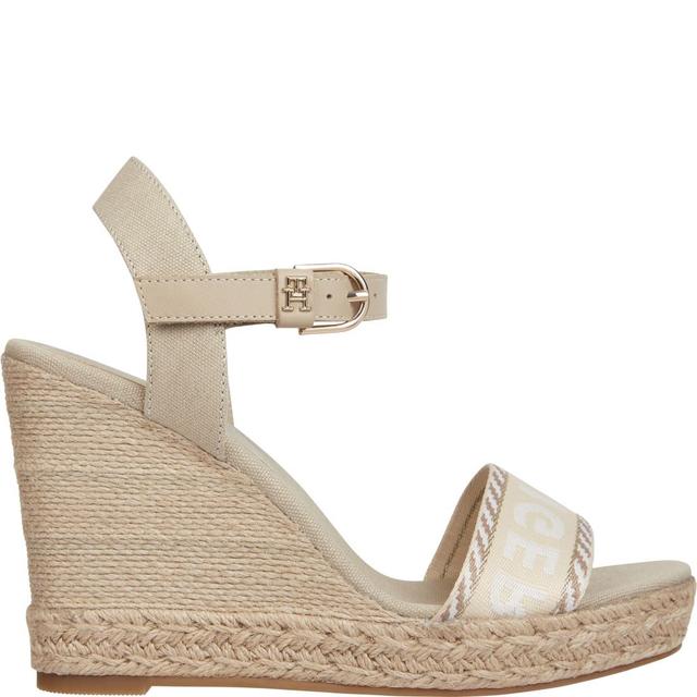 Basutės moterims, Žalia, Seasonal webbing wedge sandals
