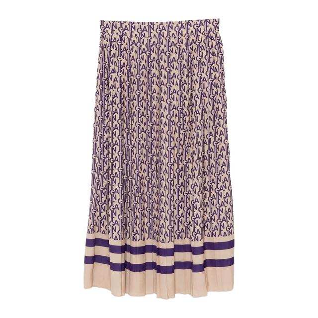 Midi sijonas moterims, Violetinė, Monogram print skirt
