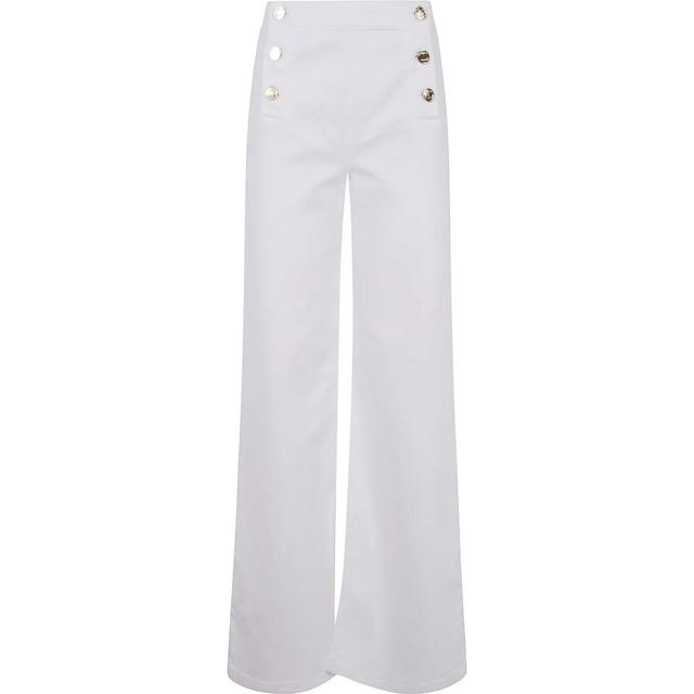 Platėjantys džinsai moterims, Balta, Flared jeans