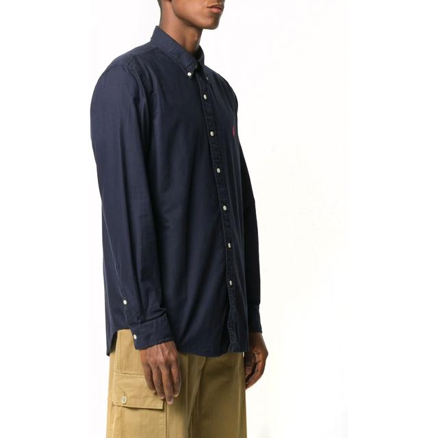 Marškiniai ilgomis rankovėmis vyrams, Mėlyna, Custom fit oxford shirt