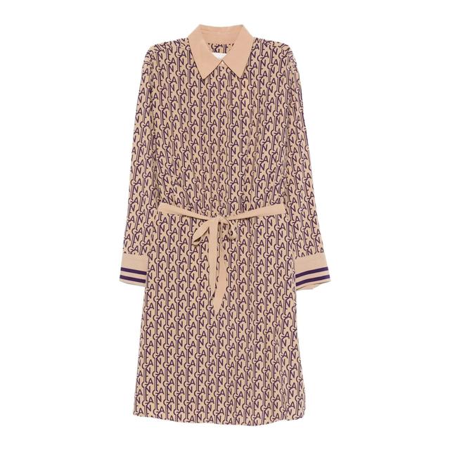 Midi suknelė moterims, Violetinė, Monogram print dress