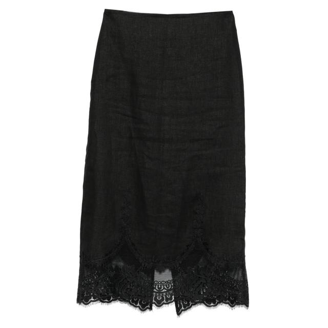 Midi sijonas moterims, Juoda, Skirt