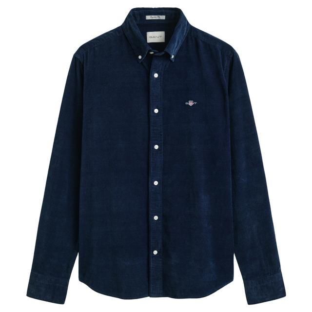 Marškiniai ilgomis rankovėmis vyrams, Mėlyna, Indigo cord shirt