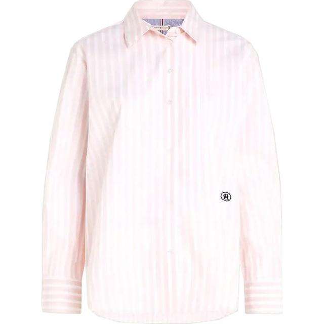 Marškiniai ilgomis rankovėmis moterims, Rožinė, Smd stripe easy fit ls shirt