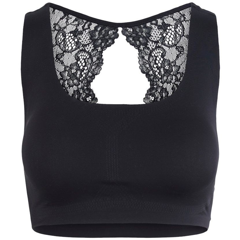 PIECES Liemenėlė moterims, Juoda, PCSEMILLA LACE TOP 1
