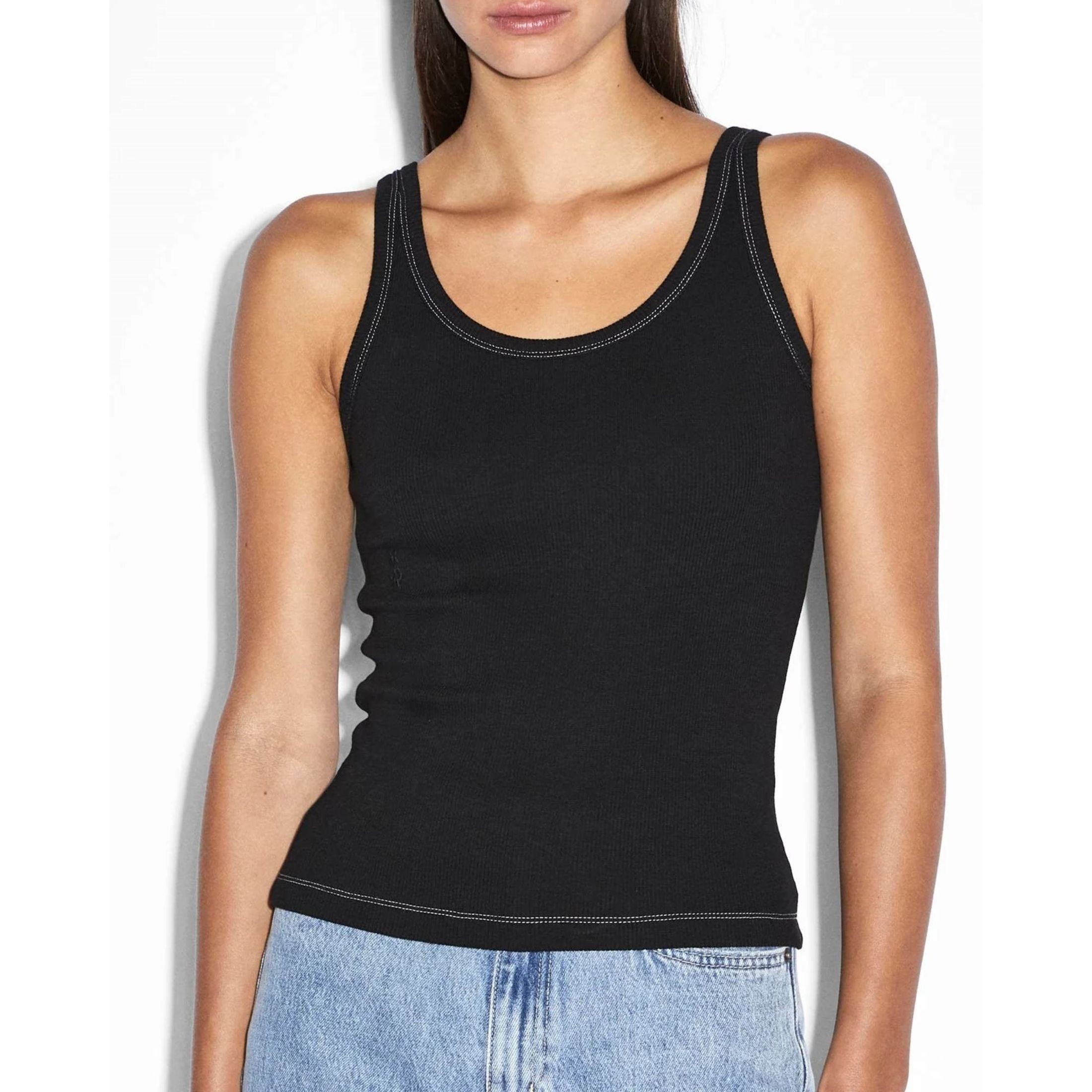 KSUBI Marškiniai be rankovių moterims, Juoda, Arise black tank top 1