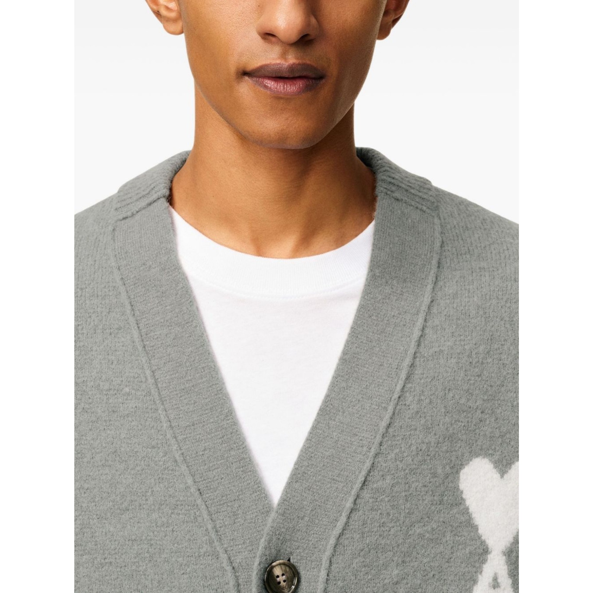 AMI PARIS Kardiganas, Pilka, Ami de coeur cardigan 2