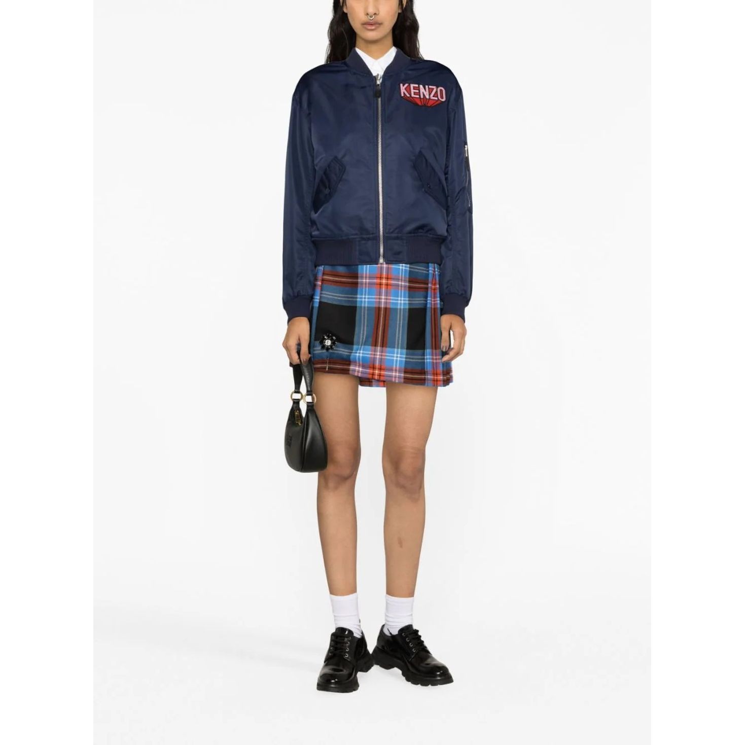 KENZO Bomberis moterims, Mėlyna, Kenzo 3d bomber jacket 4