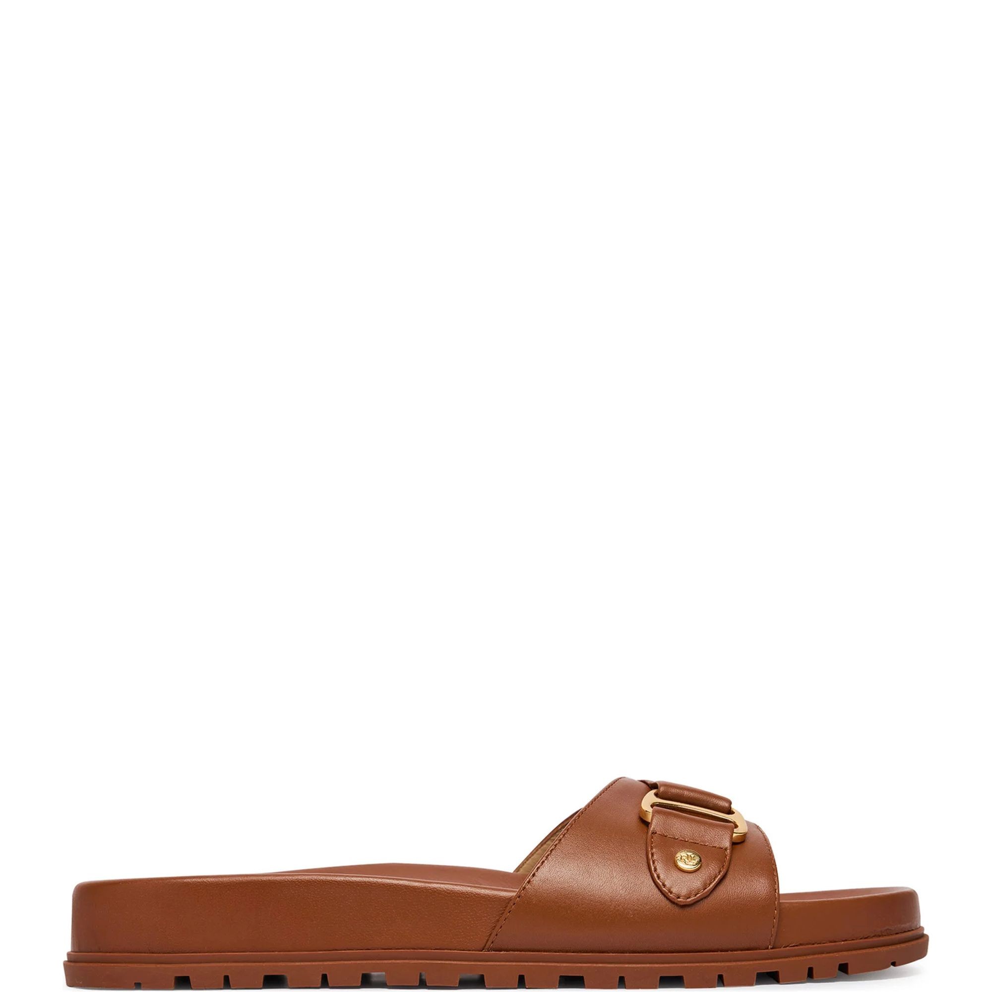 LAUREN RALPH LAUREN Guminės šlepetės moterims, Ruda, Tasha slide-sandals-slide 2