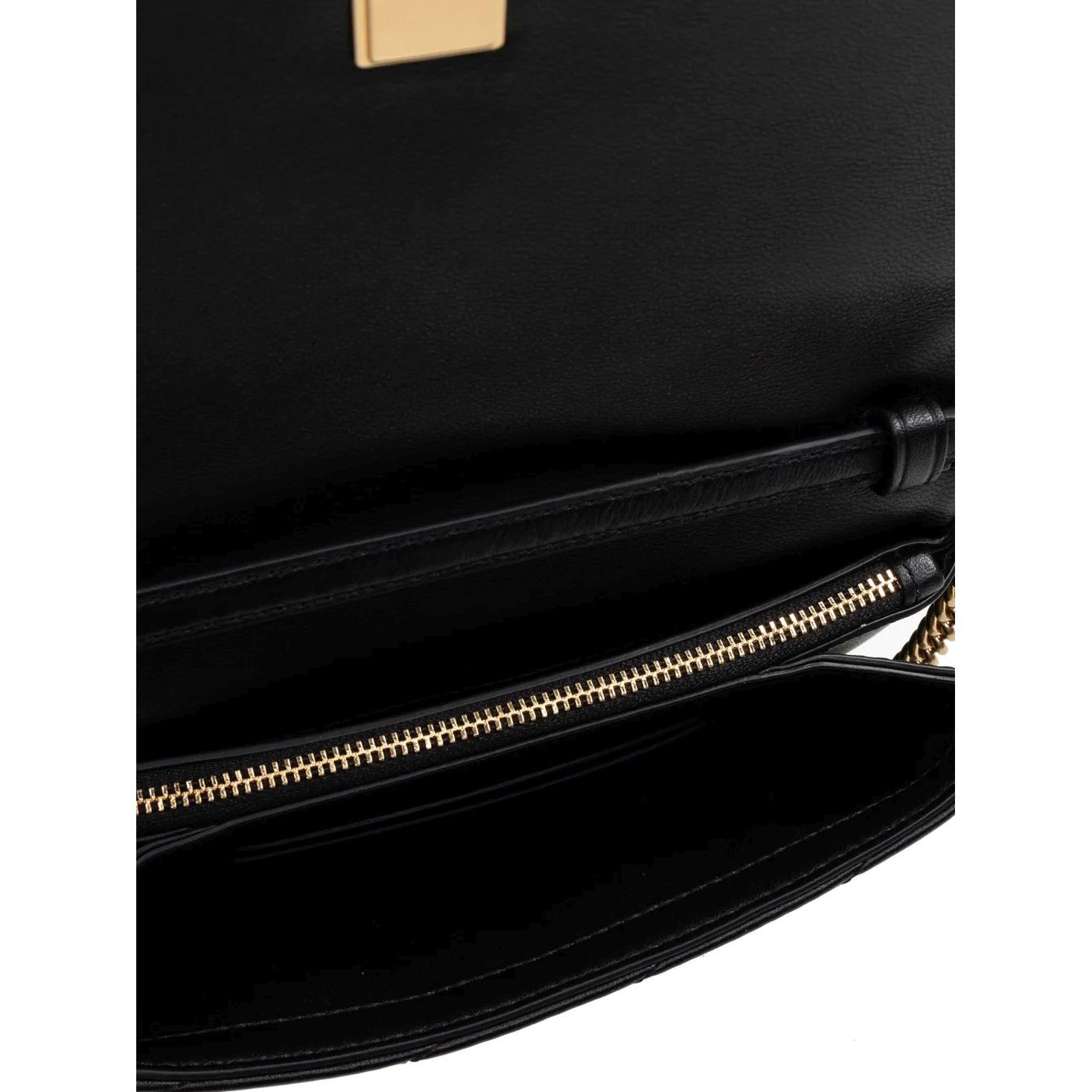 TORY BURCH Rankinė per petį moterims, Juoda, Kira chevron chain wallet 4