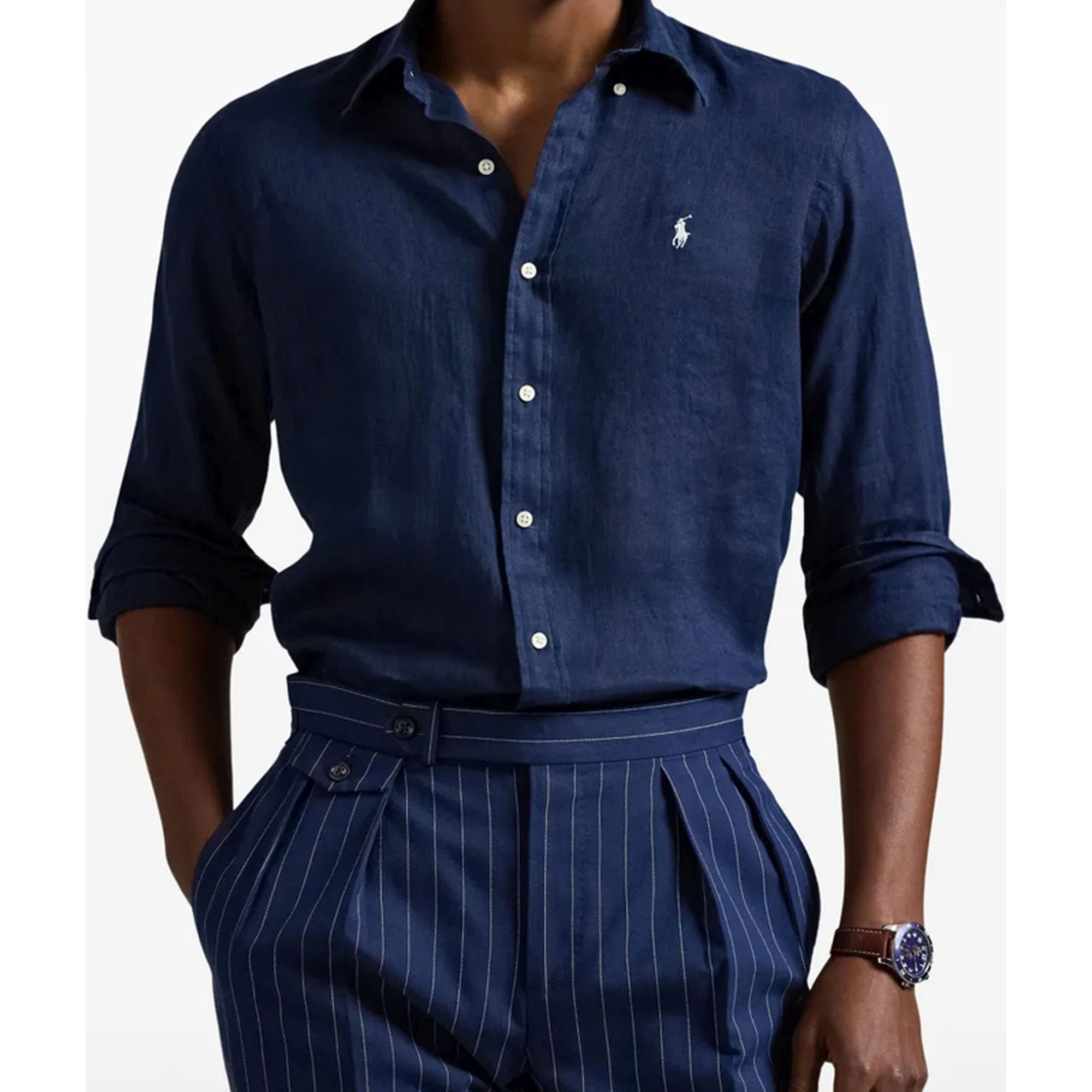 POLO RALPH LAUREN Marškiniai ilgomis rankovėmis vyrams, Mėlyna, Long sleeve-sport shirt 2