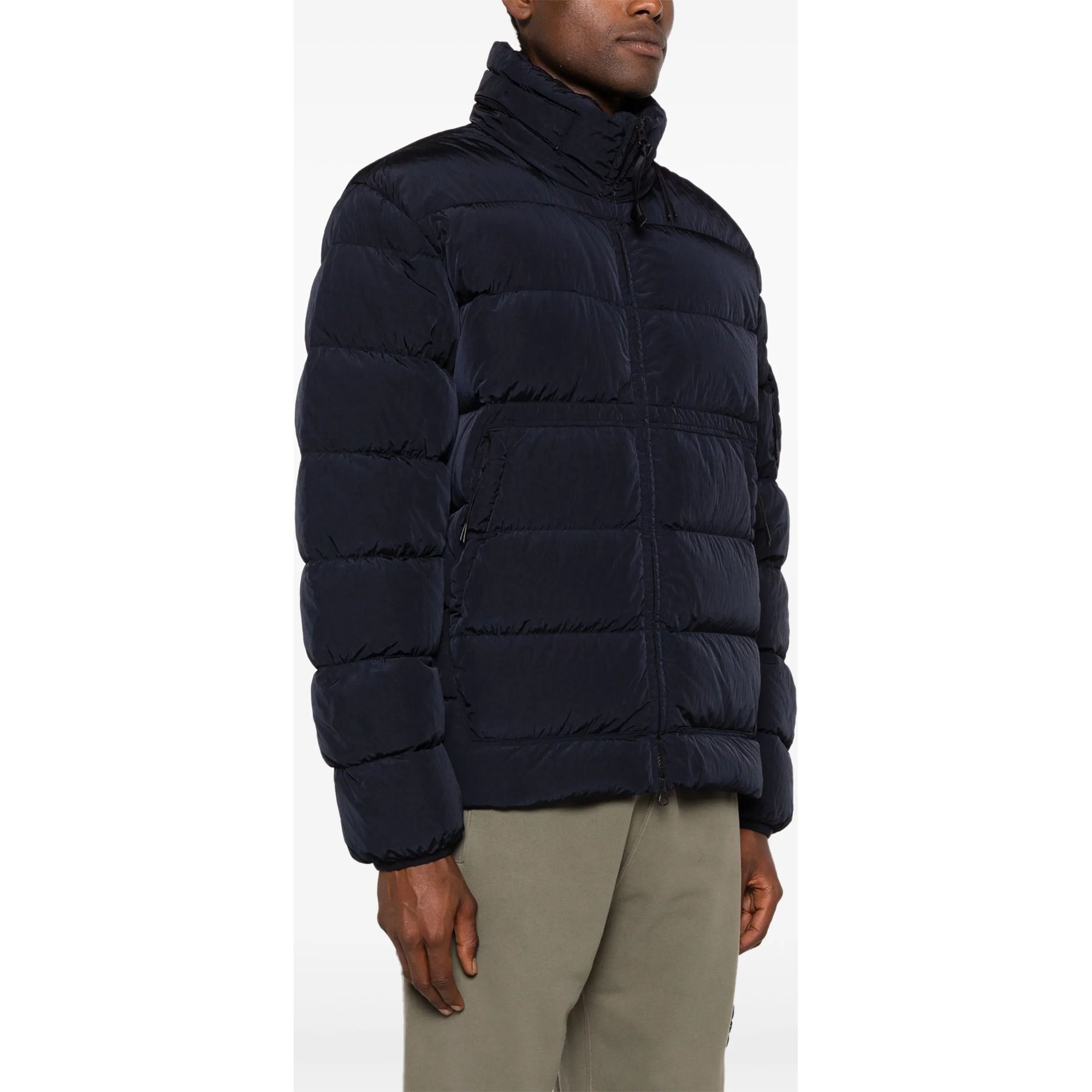 C.P. COMPANY Pūkinė striukė vyrams, Mėlyna, Lens-detail padded jacket 3