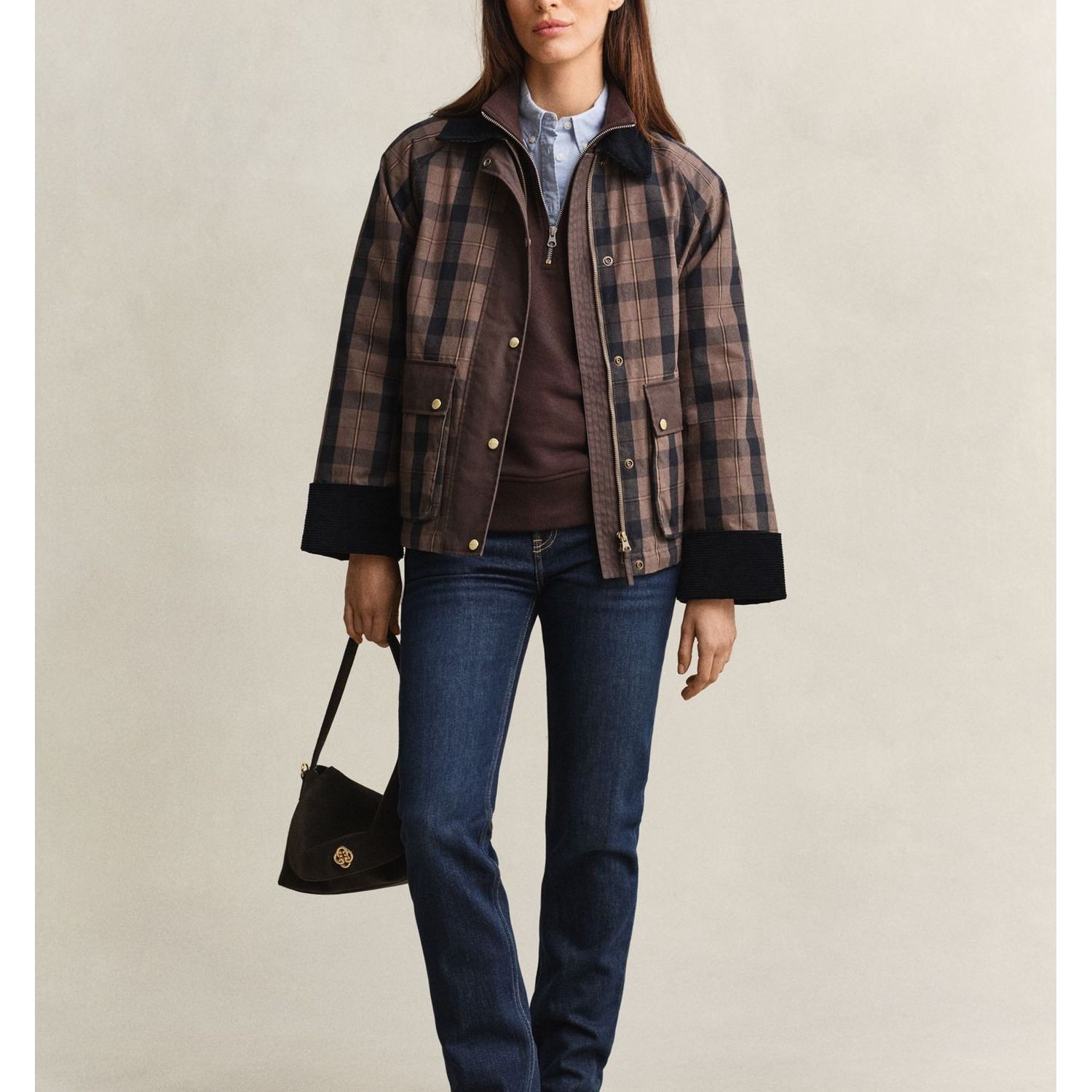 GANT Džemperis moterims, Ruda, Shield half-zip 4