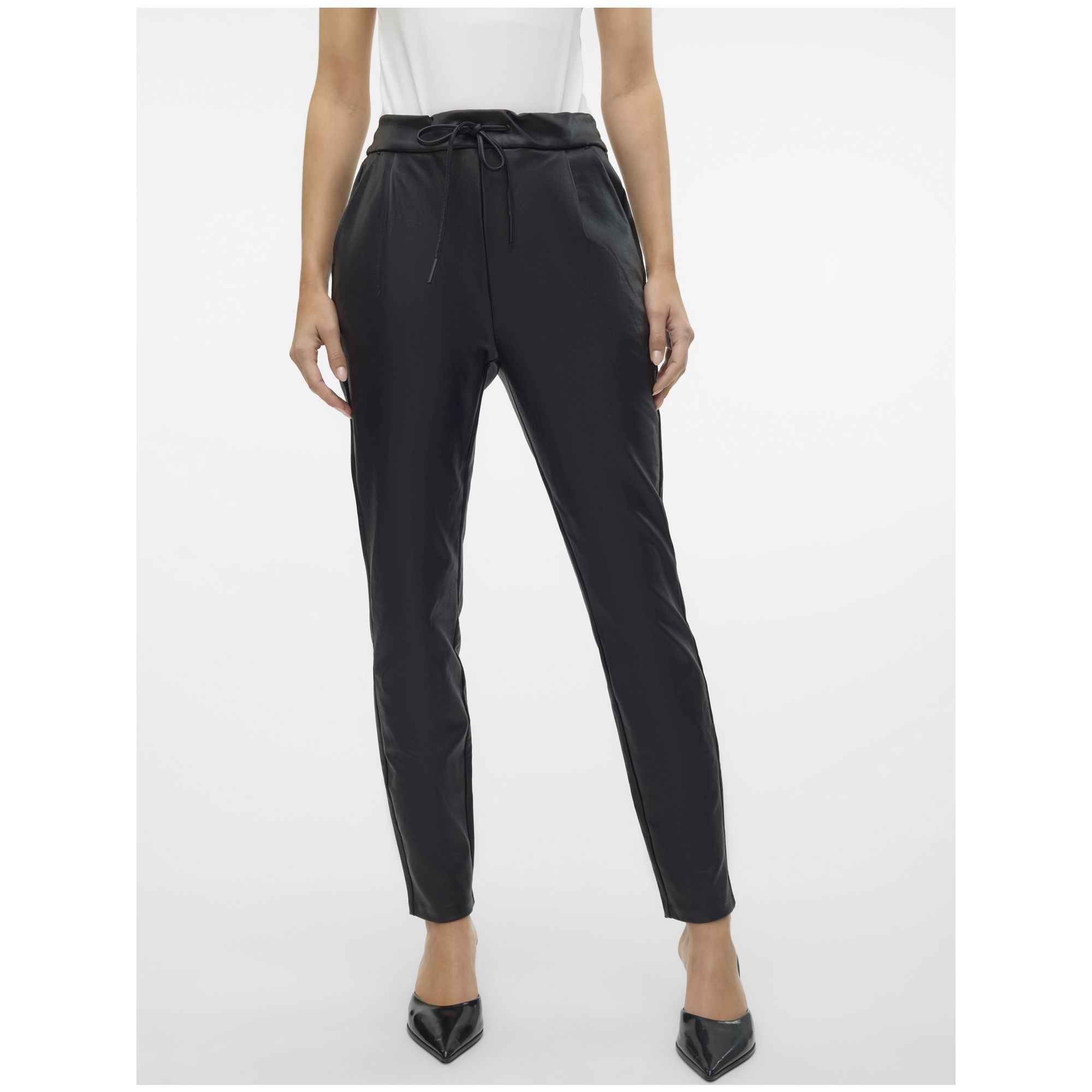VERO MODA Kelnės moterims, Juoda, VMEVA MW LOOSE STRIN 4