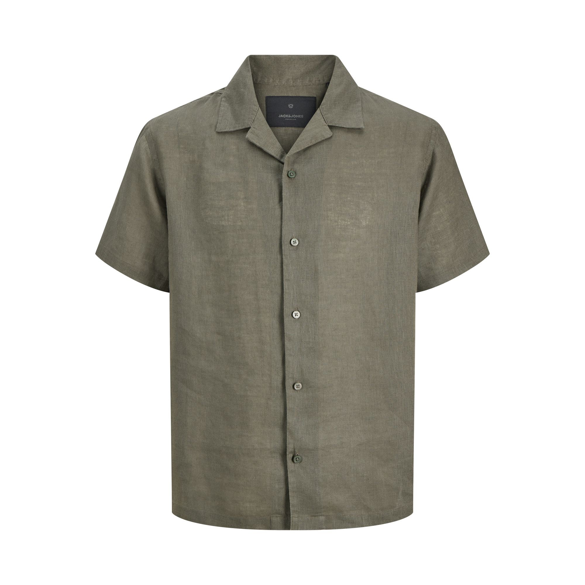 JACK & JONES Marškiniai trump. rankovėmis vyrams, Chaki, Lawrence linen resort 1