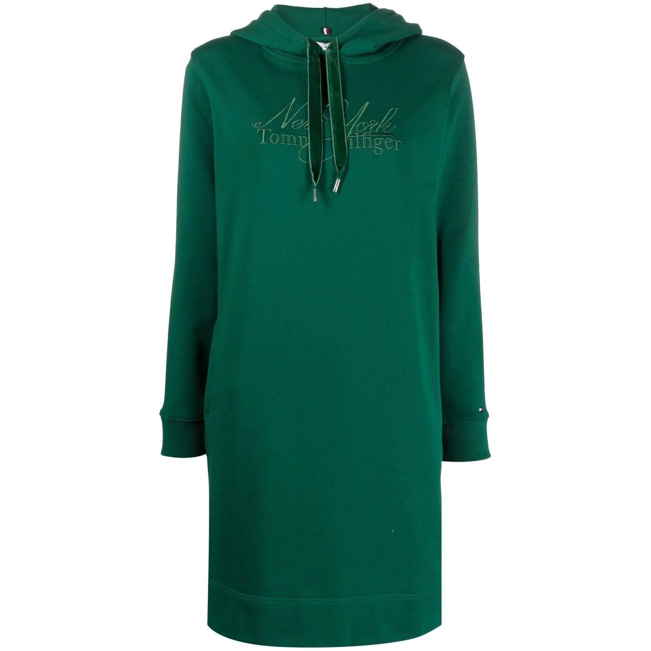 TOMMY HILFIGER Midi suknelė moterims, Žalia, Regular trim hood short dress 1
