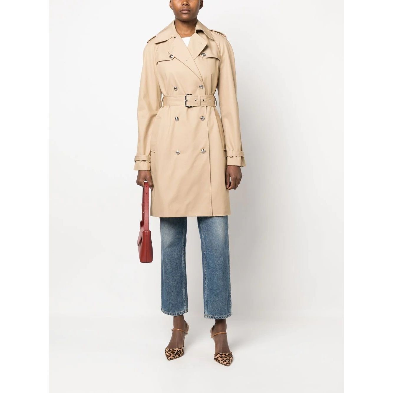 MICHAEL KORS Lietpaltis moterims, Ruda, Cotton trench 2