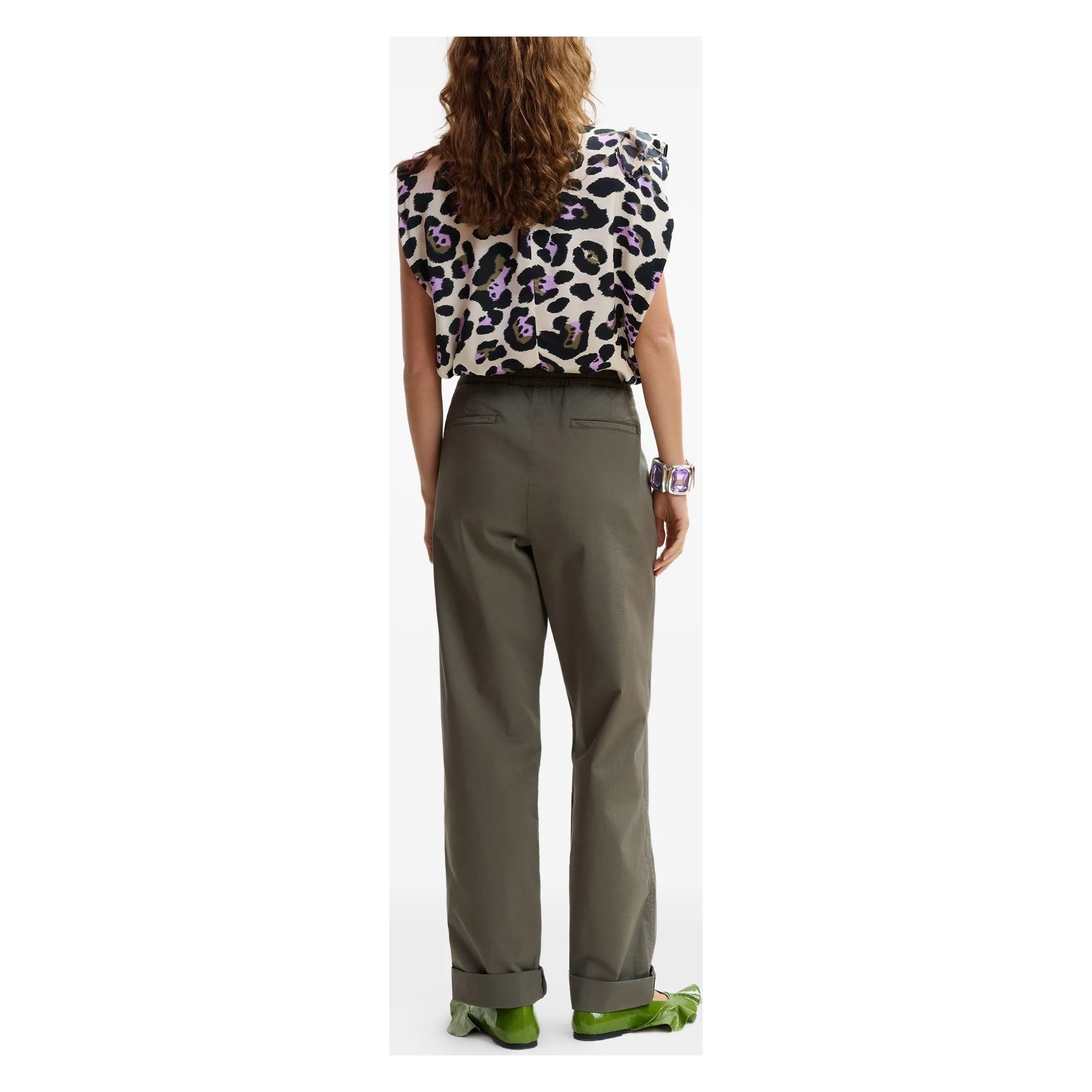 ESSENTIEL ANTWERP Kelnės moterims, Chaki, 2 garment dye pants 3