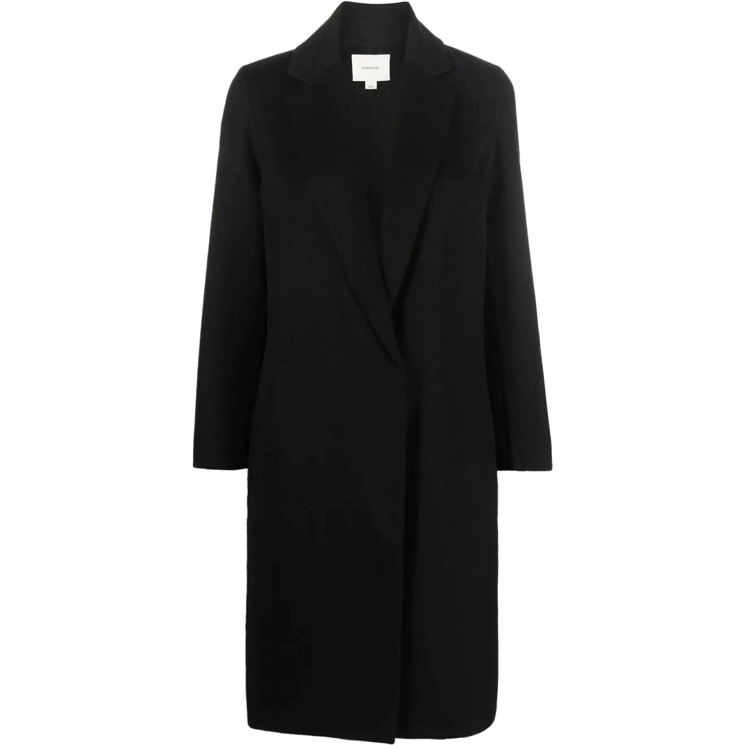 VINCE Paltas moterims, Juoda, Classic straight coat