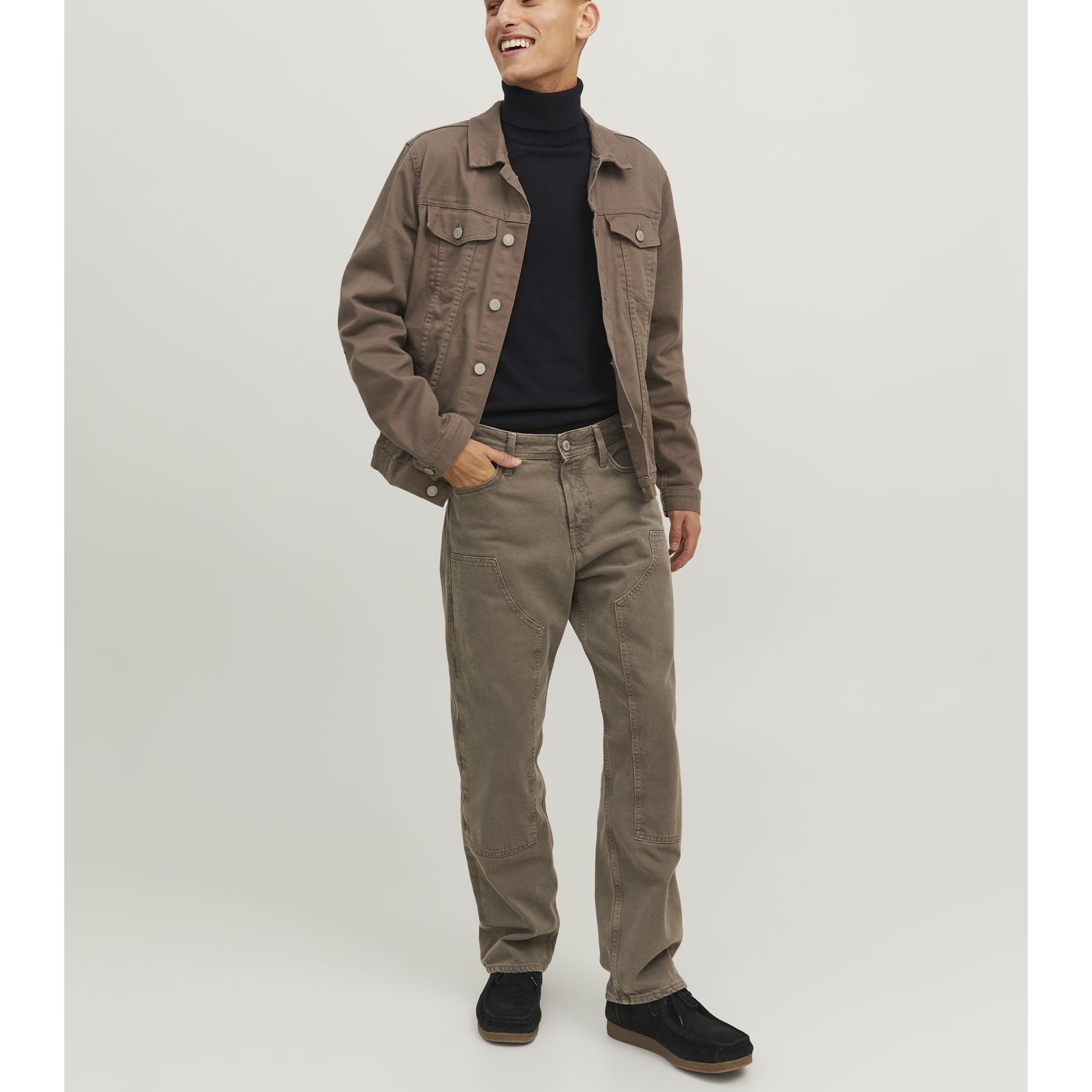 JACK & JONES Megztinis vyrams, Juoda, JJEEMIL KNIT ROLL NE 4