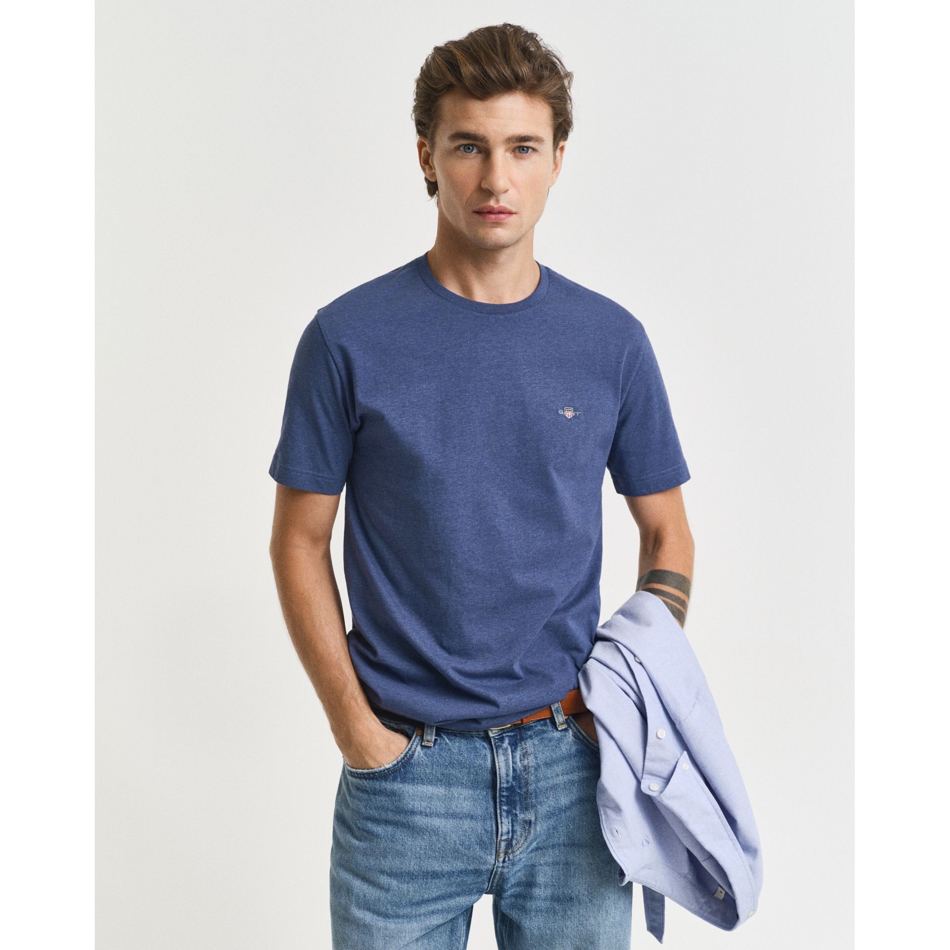 GANT Marškinėliai vyrams, Mėlyna, REG SHIELD SS T-SHIRT 2