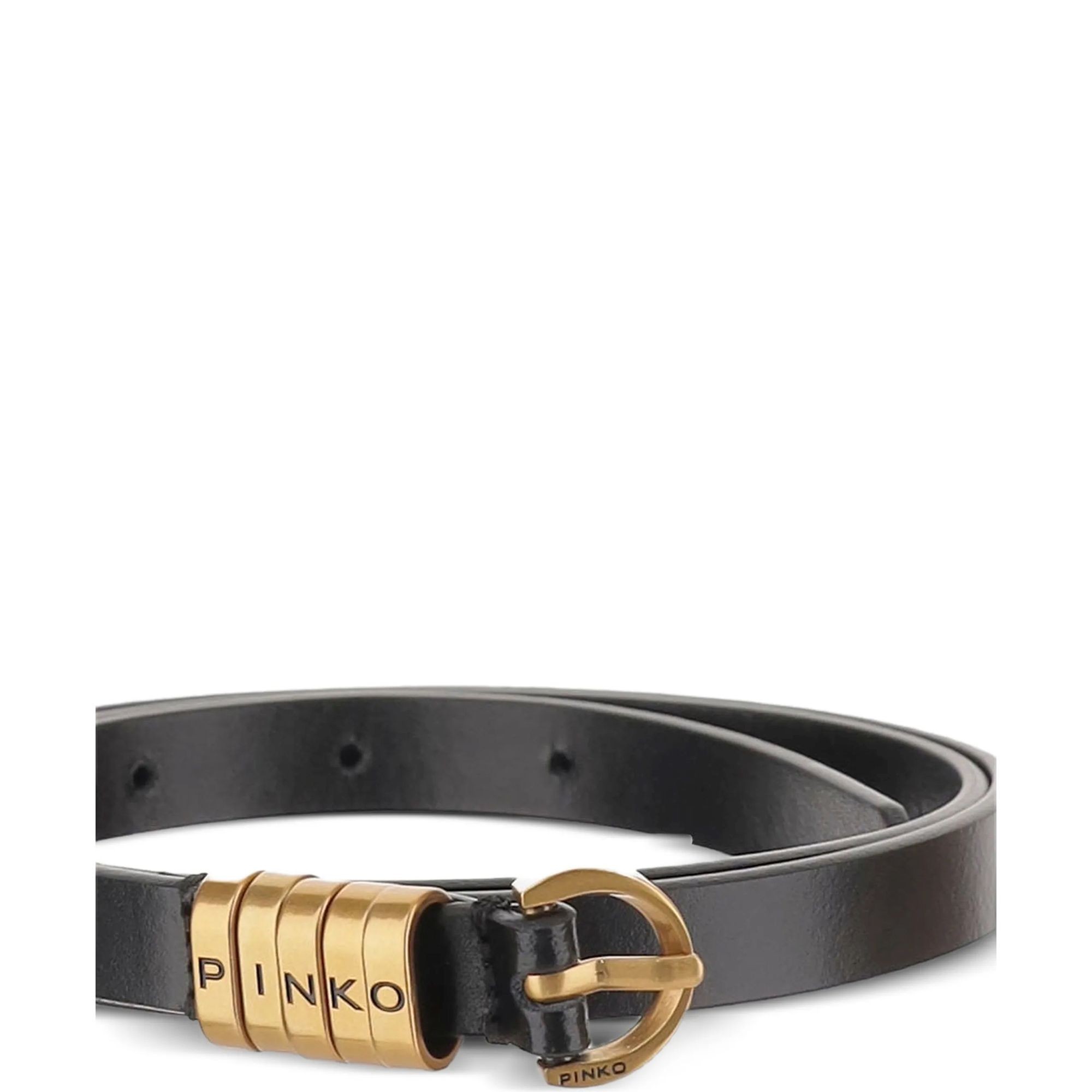 PINKO Diržas moterims, Juoda, Saddle belt h1,2.low vitello 3