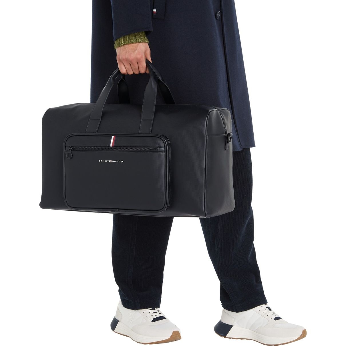 TOMMY HILFIGER Rankinė, krepšys vyrams, Juoda, Essential pique duffle 5