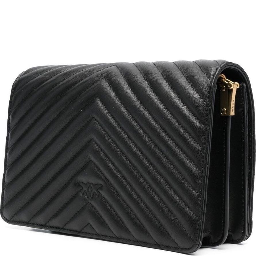 PINKO Rankinė per petį moterims, Juoda, Love click classic 2