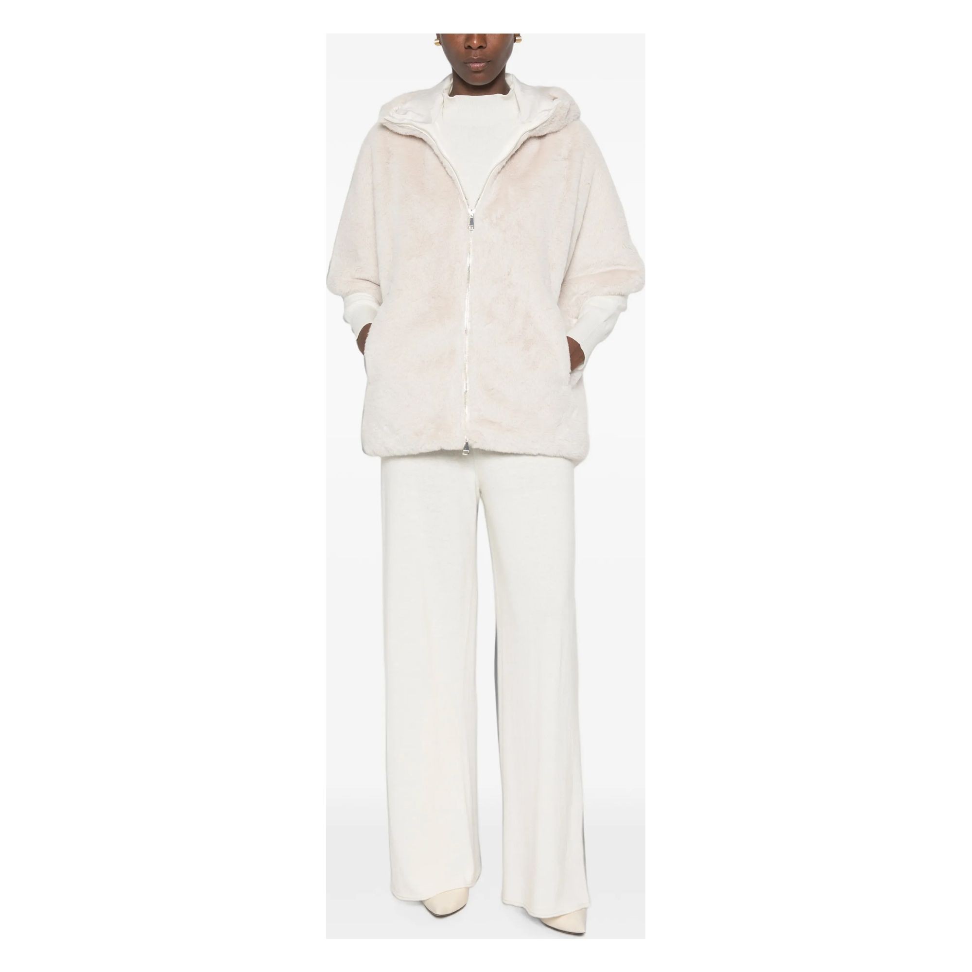 SERGIO MORETTI Kailiniai moterims, Smėlio, Fur coats 2