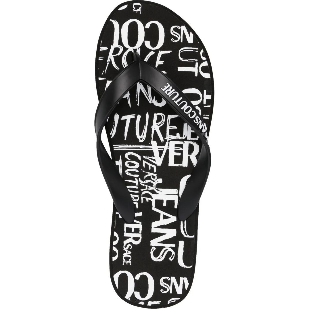 VERSACE JEANS CUTURE Pliažo šlepetės per pirštą moterims, Fondo flip-flops 4
