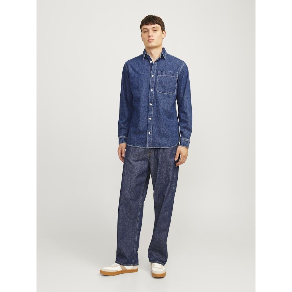 JACK & JONES Marškiniai ilgomis rankovėmis vyrams, Mėlyna, Creek 3