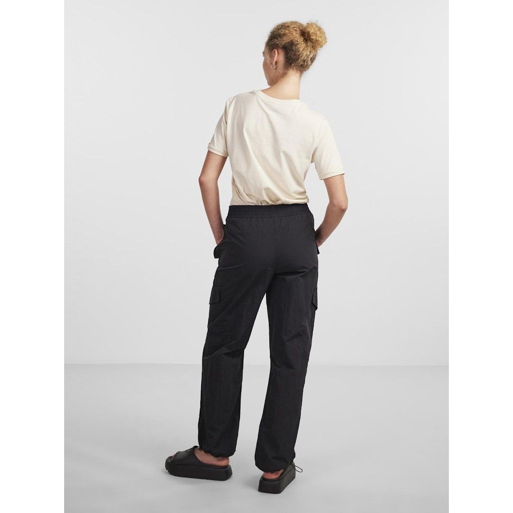 PIECES Kelnės moterims, Juoda, PCJILL MW CARGO JOGG 4